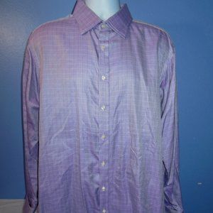Thomas Pink Herringbone Lavender Twill/Pattern French Cuff L/S Dress Shirt 18/36